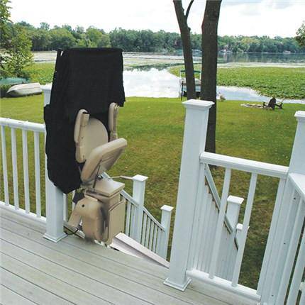 Refurbished Bruno Outdoor Elite Stairlift StairGlide Chair Outside - Footit Medical, CPAP, Stairlift, Orthotic, Prosthetic, & Mobility Supply